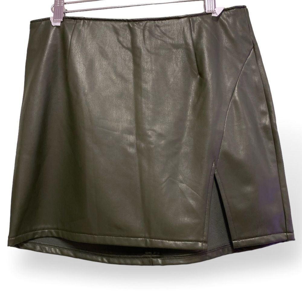 Rewash Vegan Leather Mini Skirt